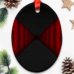 Black Red Door Oval Ornament (two Sides)