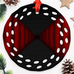 Black Red Door Ornament (round Filigree)