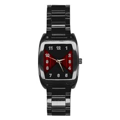 Black Red Door Stainless Steel Barrel Watch