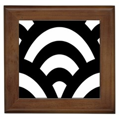 Circle White Black Framed Tiles by Mariart