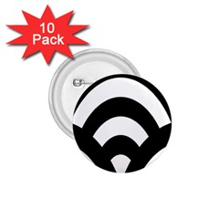 Circle White Black 1 75  Buttons (10 Pack)