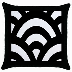 Circle White Black Throw Pillow Case (black)