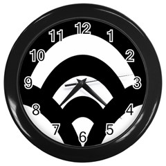 Circle White Black Wall Clocks (black) by Mariart