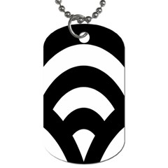 Circle White Black Dog Tag (one Side)