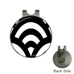 Circle White Black Hat Clips With Golf Markers