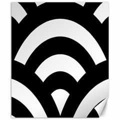 Circle White Black Canvas 8  X 10 