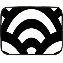 Circle White Black Double Sided Fleece Blanket (mini) 