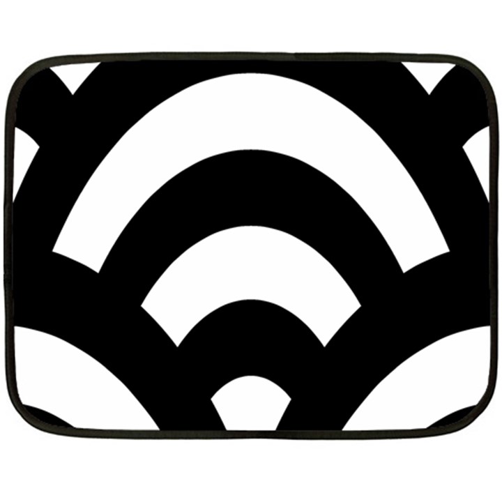 Circle White Black Double Sided Fleece Blanket (Mini) 