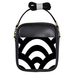 Circle White Black Girls Sling Bags by Mariart