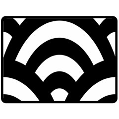 Circle White Black Fleece Blanket (large) 