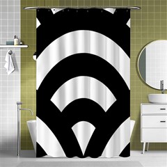 Circle White Black Shower Curtain 48  X 72  (small) 