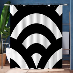 Circle White Black Shower Curtain 60  X 72  (medium)  by Mariart