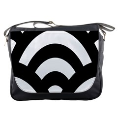 Circle White Black Messenger Bags by Mariart