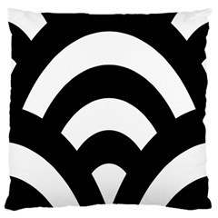 Circle White Black Large Cushion Case (one Side)