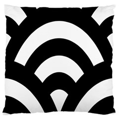 Circle White Black Standard Flano Cushion Case (one Side)