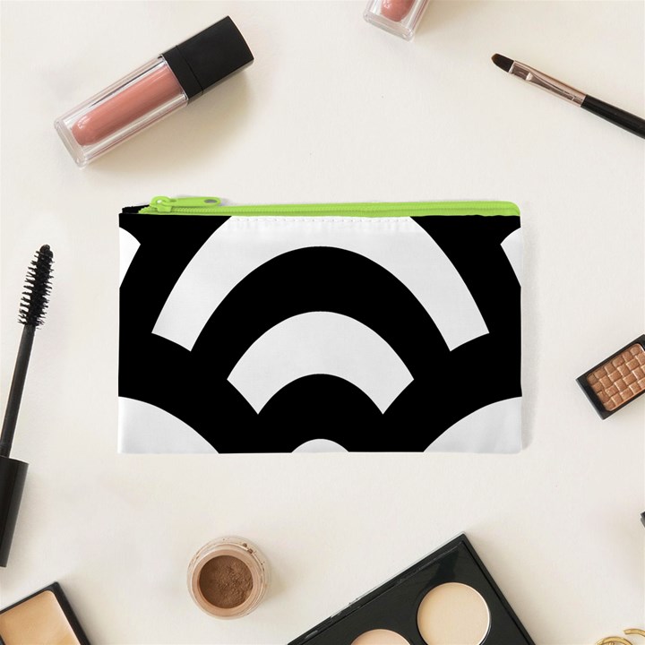 Circle White Black Cosmetic Bag (XS)