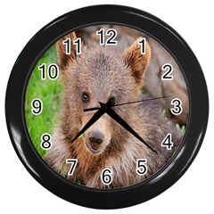 Baby Bear Animals Wall Clocks (black) by Mariart