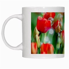 Colorful Flowers White Mugs