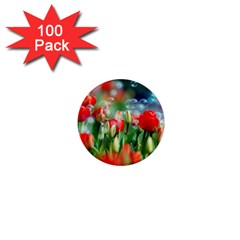 Colorful Flowers 1  Mini Magnets (100 Pack) 