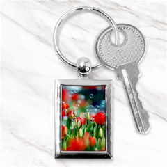 Colorful Flowers Key Chains (rectangle)  by Mariart