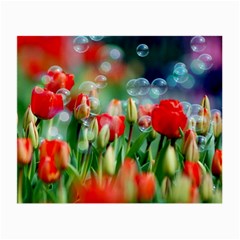 Colorful Flowers Small Glasses Cloth by Mariart