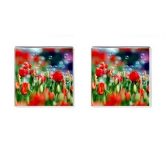 Colorful Flowers Cufflinks (square)