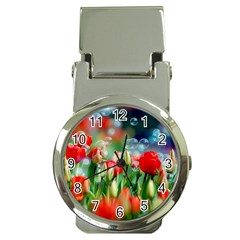 Colorful Flowers Money Clip Watches