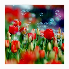 Colorful Flowers Medium Glasses Cloth by Mariart