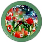 Colorful Flowers Color Wall Clocks Front