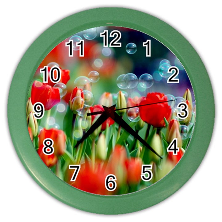 Colorful Flowers Color Wall Clocks