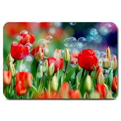 Colorful Flowers Large Doormat  by Mariart