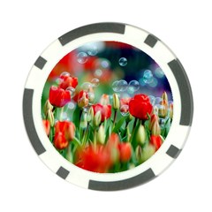 Colorful Flowers Poker Chip Card Guard