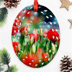 Colorful Flowers Ornament (oval Filigree) by Mariart