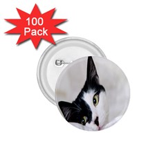 Cat Face Cute Black White Animals 1 75  Buttons (100 Pack)  by Mariart