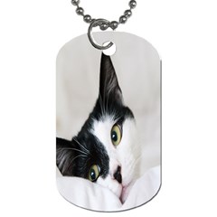 Cat Face Cute Black White Animals Dog Tag (one Side) by Mariart