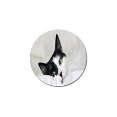 Cat Face Cute Black White Animals Golf Ball Marker (10 Pack)