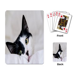 Cat Face Cute Black White Animals Playing Card by Mariart