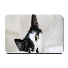 Cat Face Cute Black White Animals Small Doormat  by Mariart