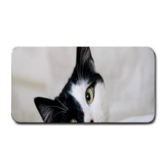 Cat Face Cute Black White Animals Medium Bar Mats by Mariart