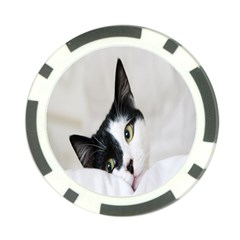 Cat Face Cute Black White Animals Poker Chip Card Guard by Mariart