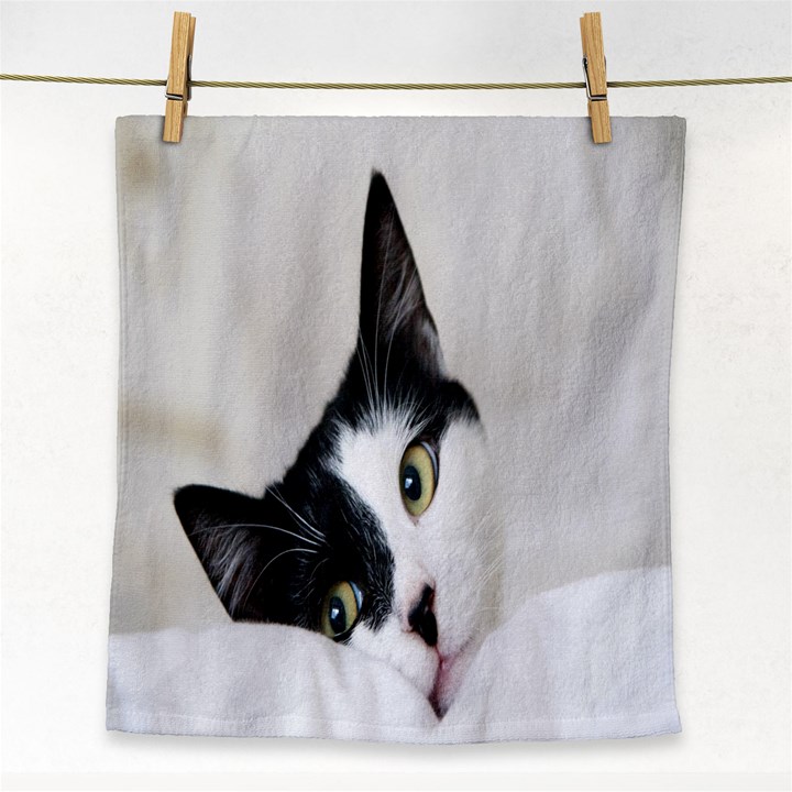 Cat Face Cute Black White Animals Face Towel