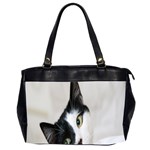 Cat Face Cute Black White Animals Office Handbags (2 Sides)  Front