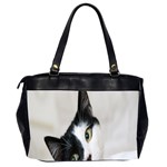 Cat Face Cute Black White Animals Office Handbags (2 Sides)  Back