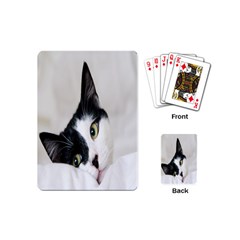 Cat Face Cute Black White Animals Playing Cards (mini)  by Mariart