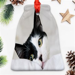 Cat Face Cute Black White Animals Bell Ornament (two Sides)