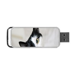 Cat Face Cute Black White Animals Portable Usb Flash (two Sides) by Mariart