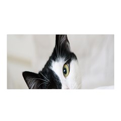 Cat Face Cute Black White Animals Satin Wrap by Mariart