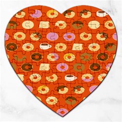 Coffee Donut Cakes Jigsaw Puzzle (heart) by Mariart