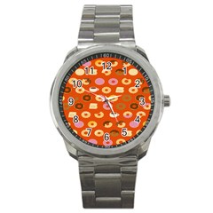 Coffee Donut Cakes Sport Metal Watch