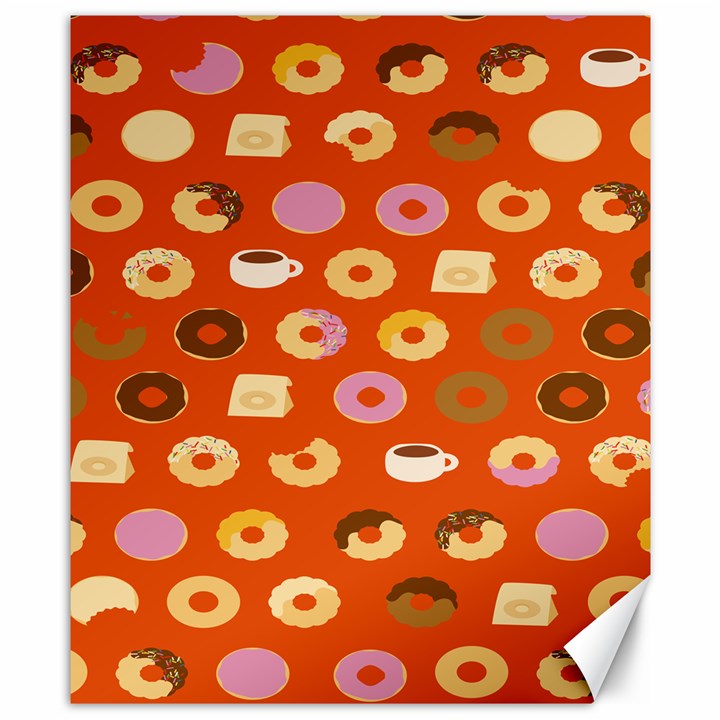 Coffee Donut Cakes Canvas 8  x 10 